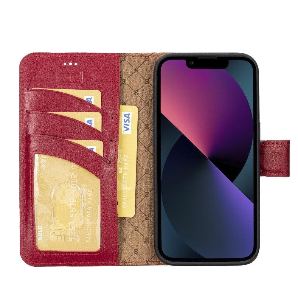 Magic iPhone 14 Detachable Genuine Colorful Leather Wallet Case