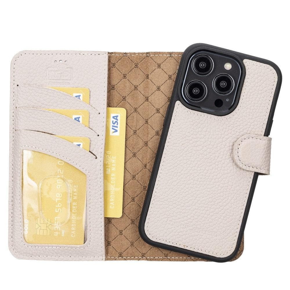 Magic iPhone 14 Detachable Genuine Colorful Leather Wallet Case