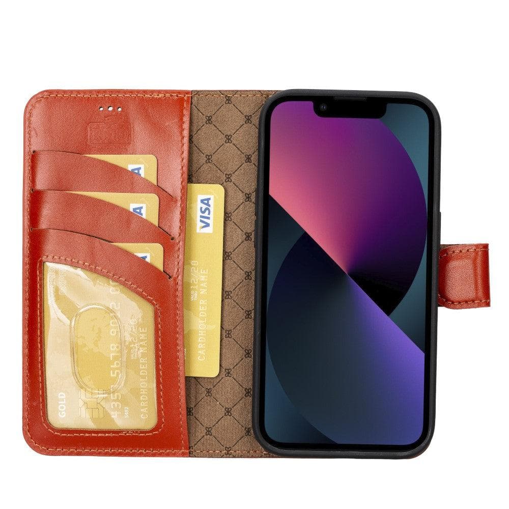 Magic iPhone 14 Plus Detachable Genuine Colorful Leather Wallet Case