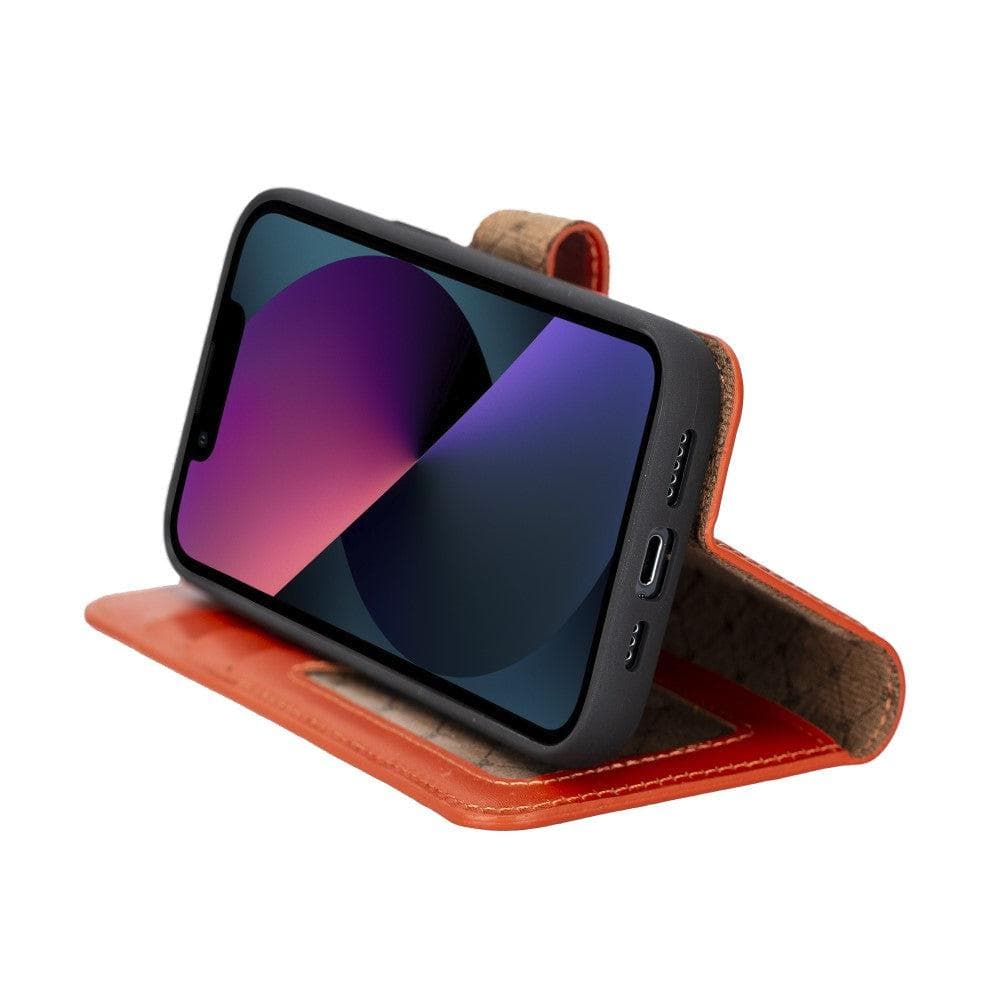 Magic iPhone 14 Detachable Genuine Colorful Leather Wallet Case