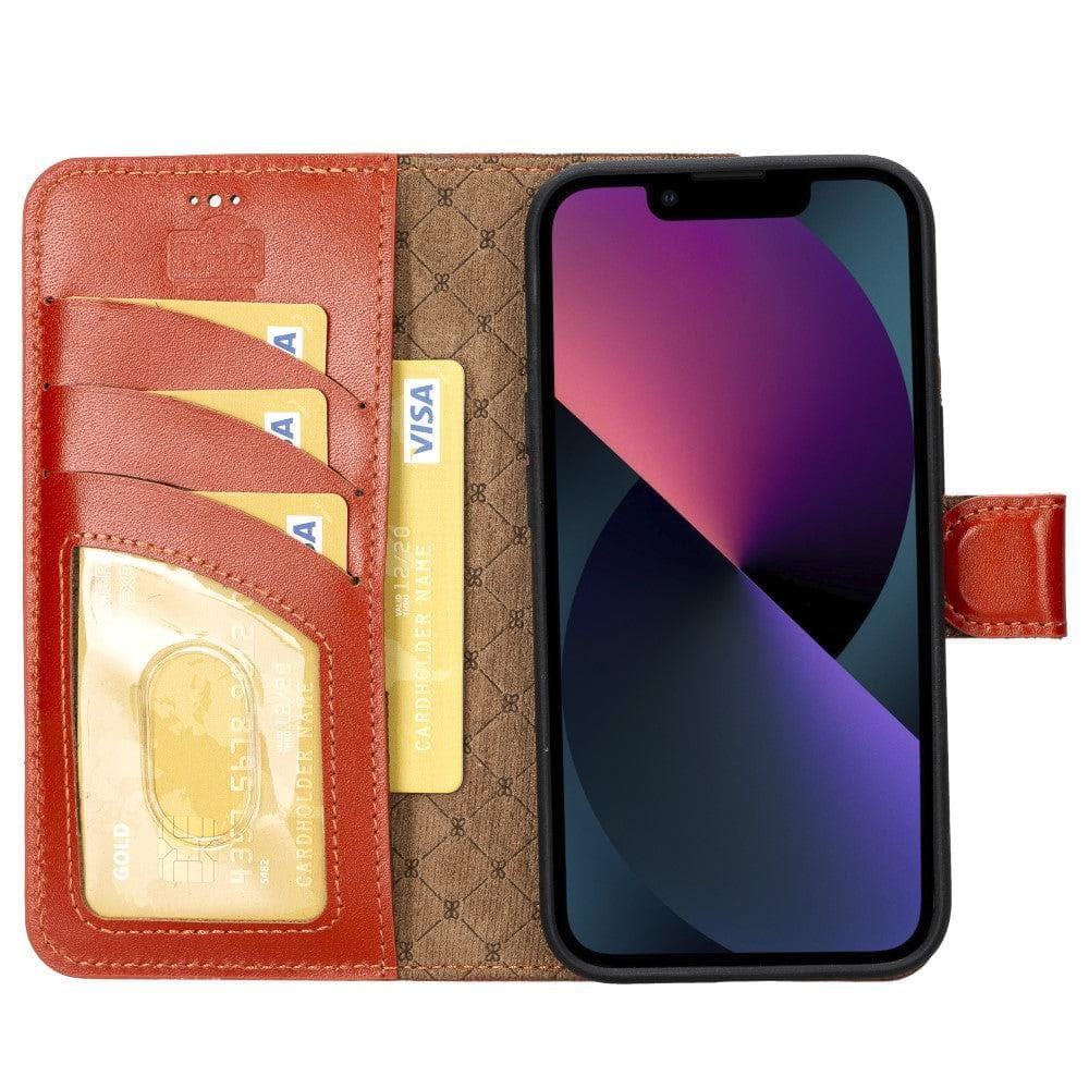 Magic iPhone 14 Plus Detachable Genuine Colorful Leather Wallet Case