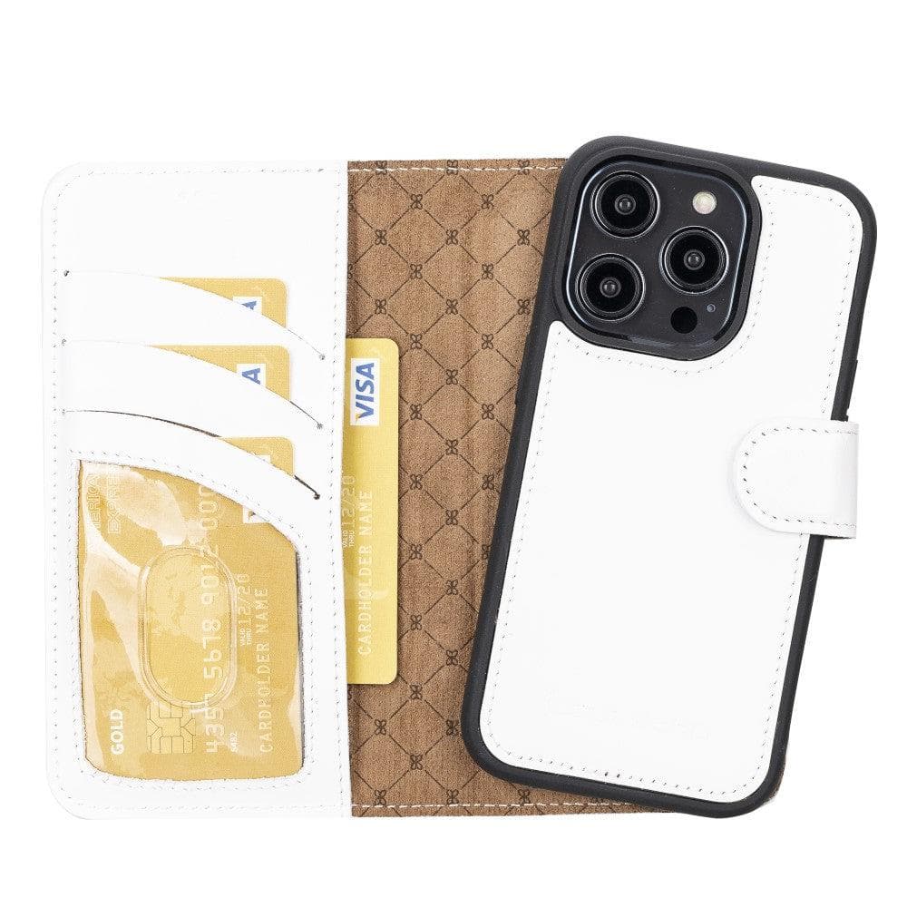 Magic iPhone 14 Detachable Genuine Colorful Leather Wallet Case
