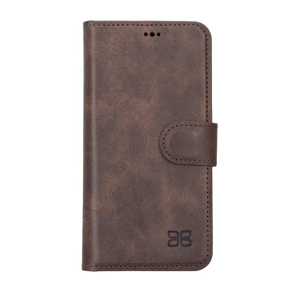 Magic iPhone 14 Pro Detachable Genuine Darker Color Leather Wallet Case