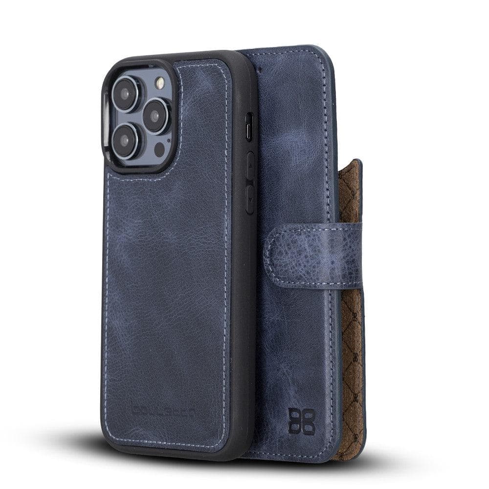 Magic iPhone 14 Pro Detachable Genuine Darker Color Leather Wallet Case