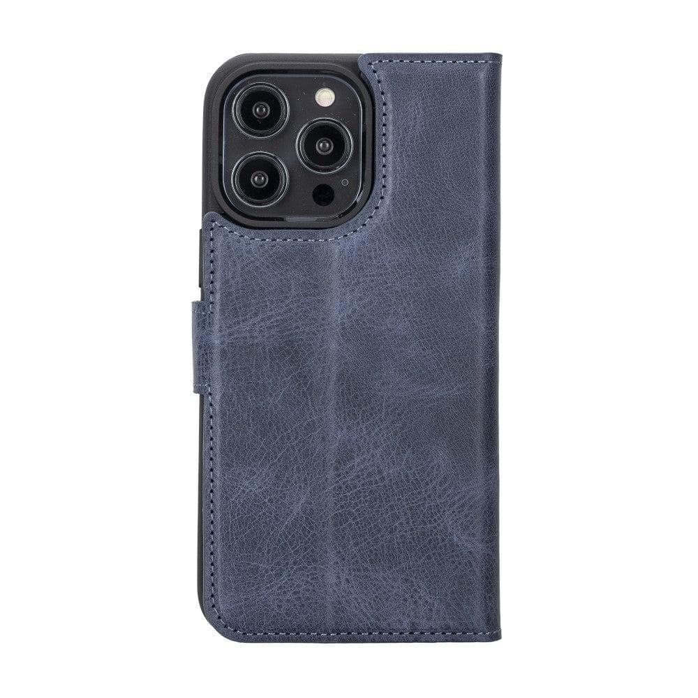 Magic iPhone 14 Pro Max Detachable Genuine Darker Color Leather Wallet Case
