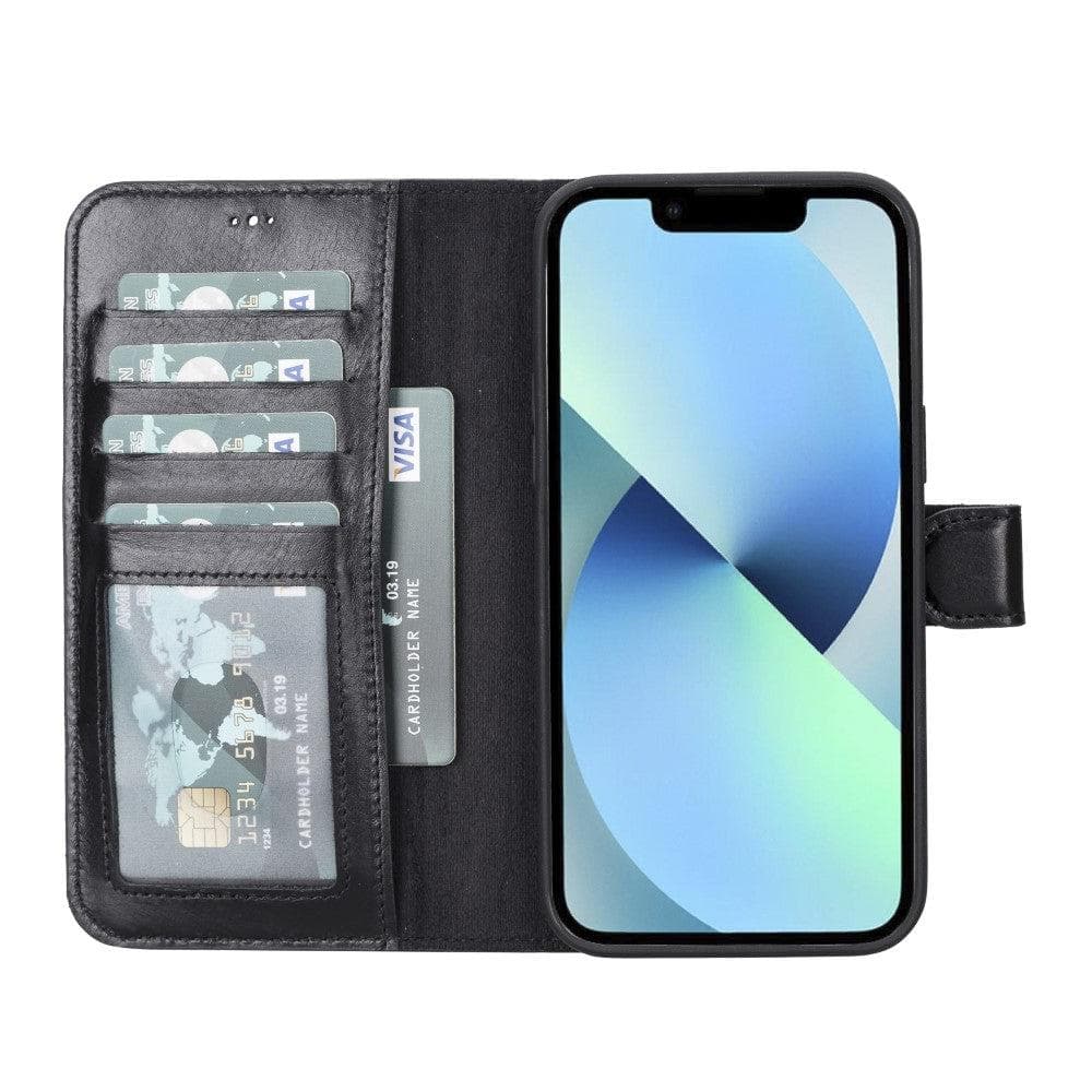 Magic iPhone 14 Plus Genuine Leather Detachable Wallet Case