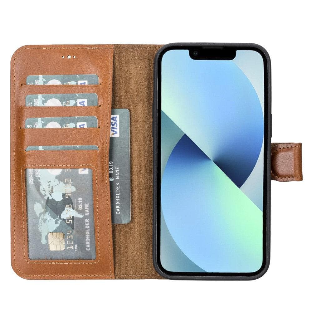 Magic iPhone 14 Plus Genuine Leather Detachable Wallet Case