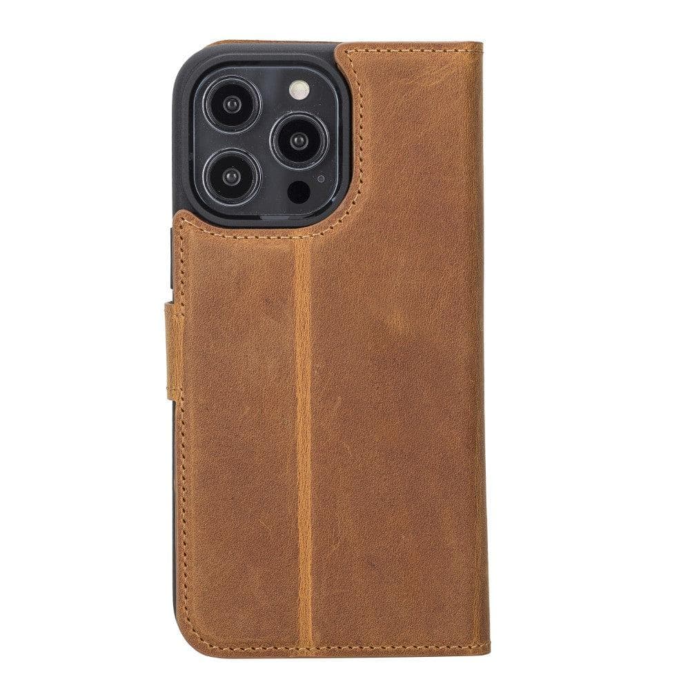 Magic iPhone 14 Plus Genuine Leather Detachable Wallet Case