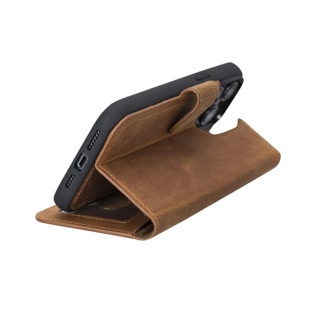 Magic iPhone 14 Plus Genuine Leather Detachable Wallet Case
