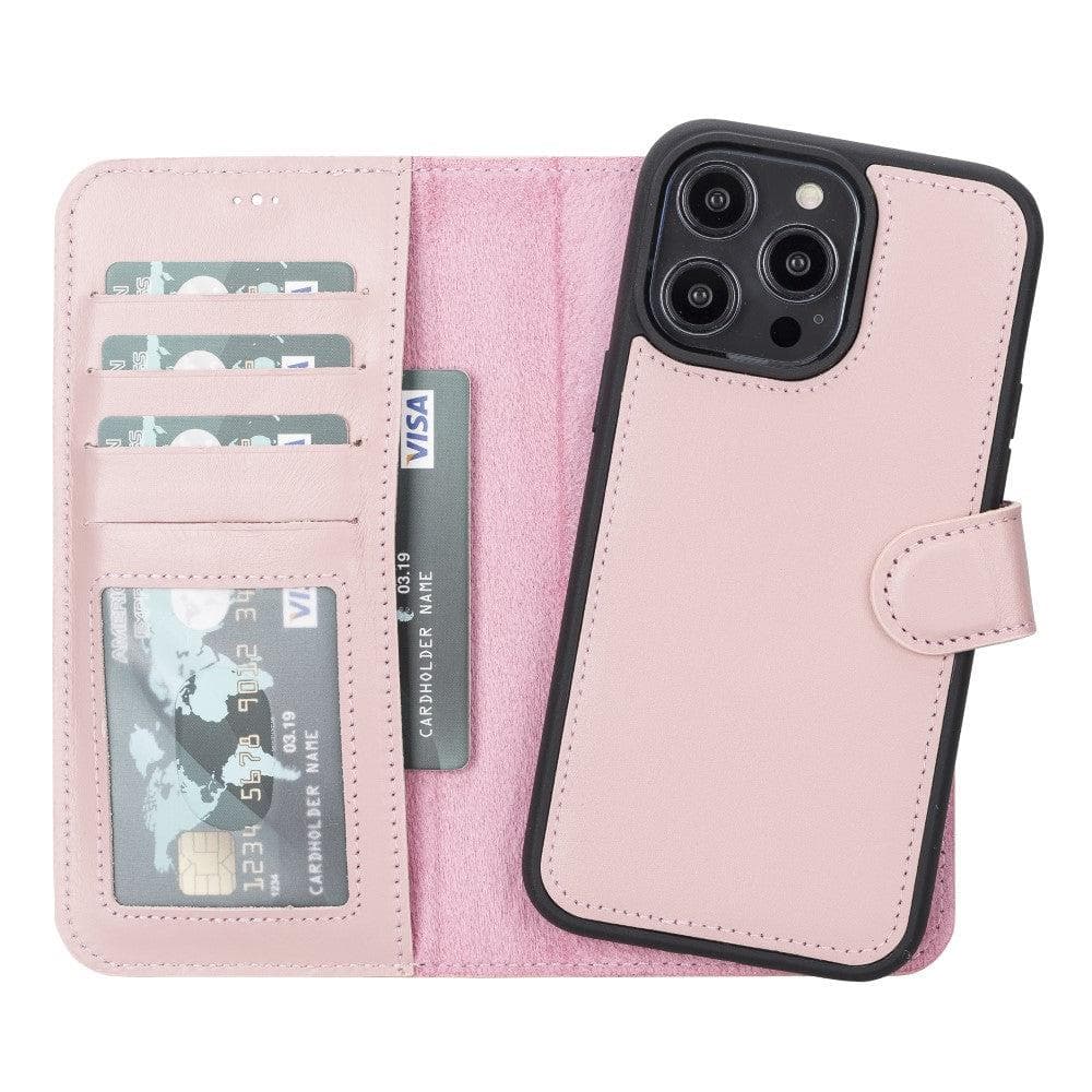 Magic iPhone 14 Plus Genuine Leather Detachable Wallet Case