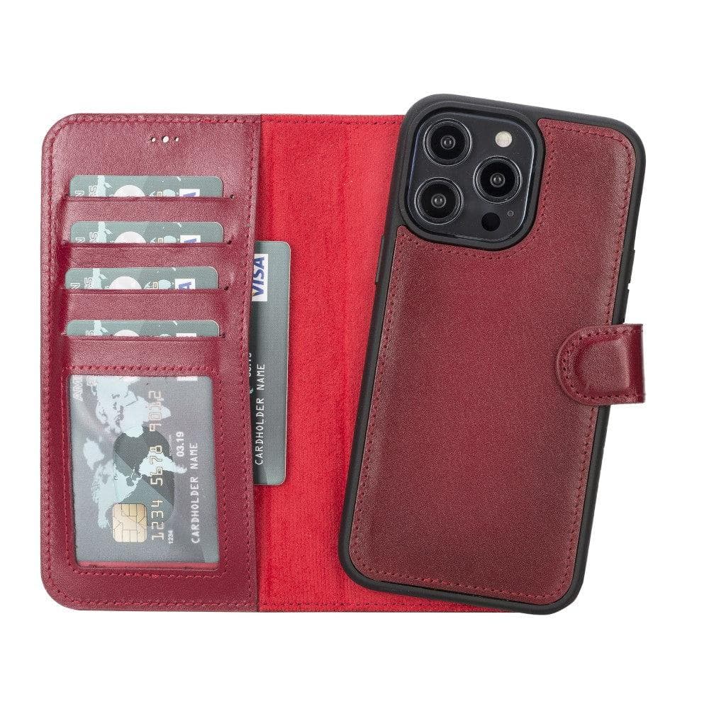 Magic iPhone 14 Plus Genuine Leather Detachable Wallet Case
