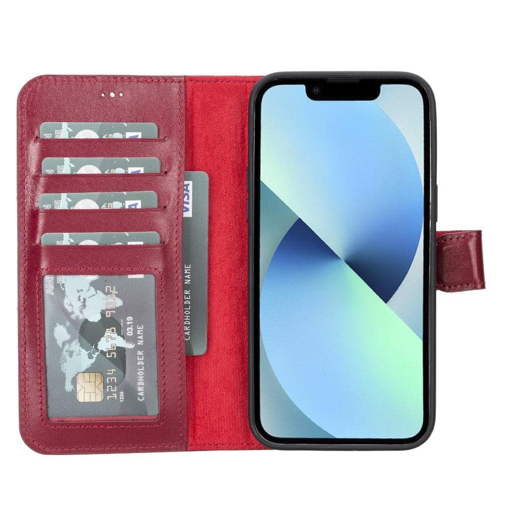 Magic iPhone 14 Plus Genuine Leather Detachable Wallet Case