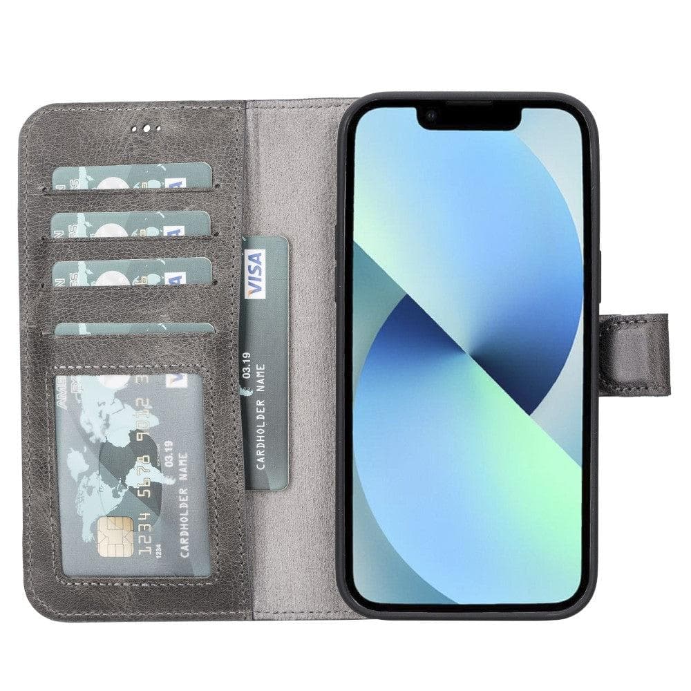 Magic iPhone 14 Plus Genuine Leather Detachable Wallet Case