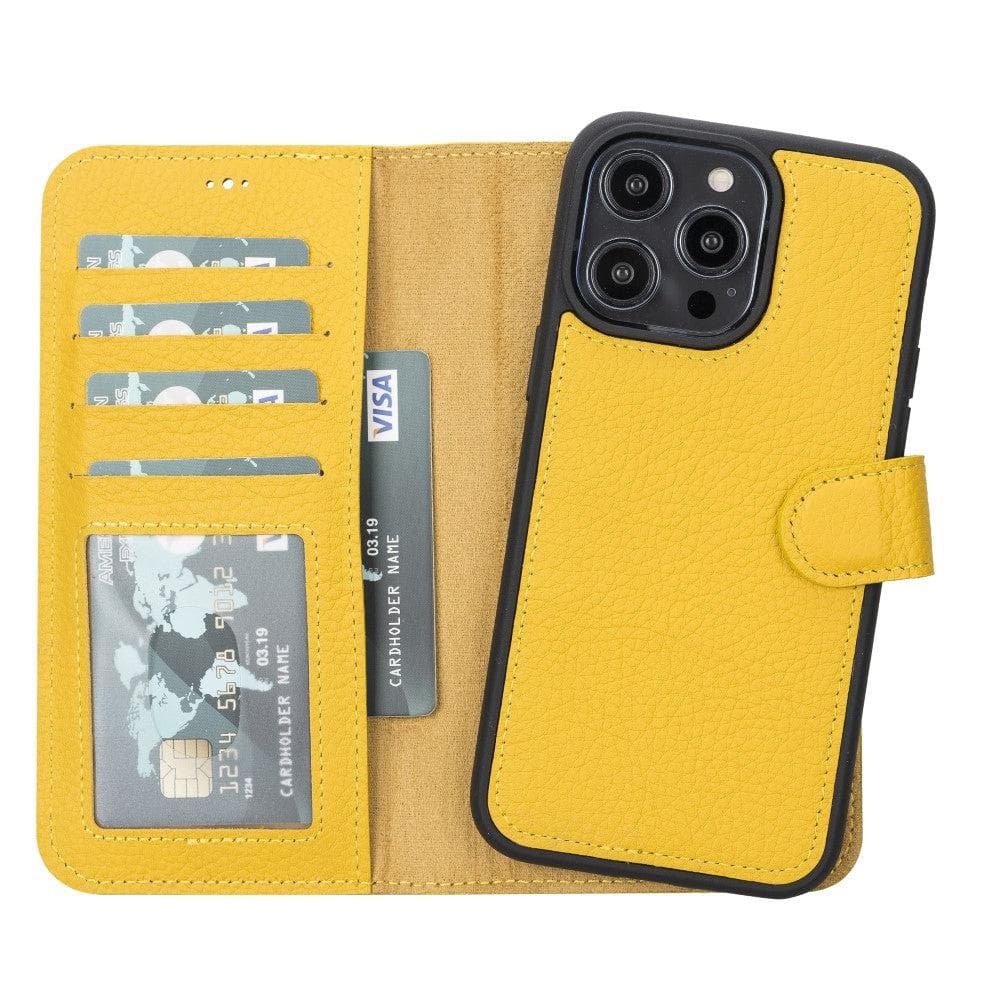 Magic iPhone 14 Plus Genuine Leather Detachable Wallet Case