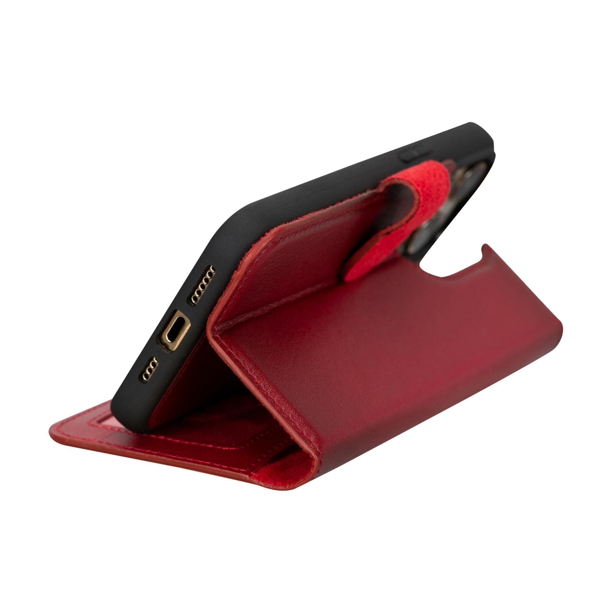 Magic iPhone 15 Pro Genuine Leather Detachable Wallet Case