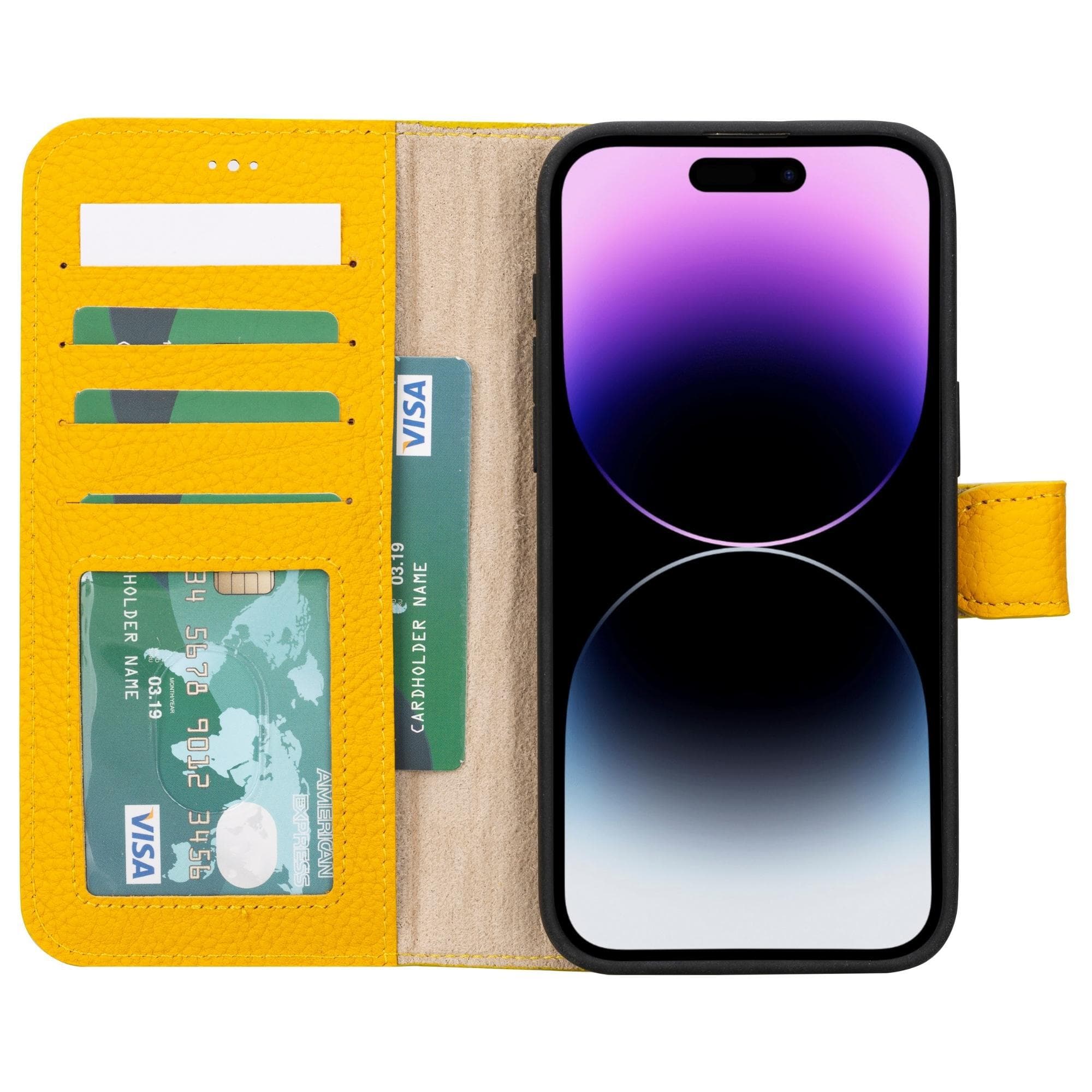 Magic iPhone 15 Genuine Leather Detachable Wallet Case