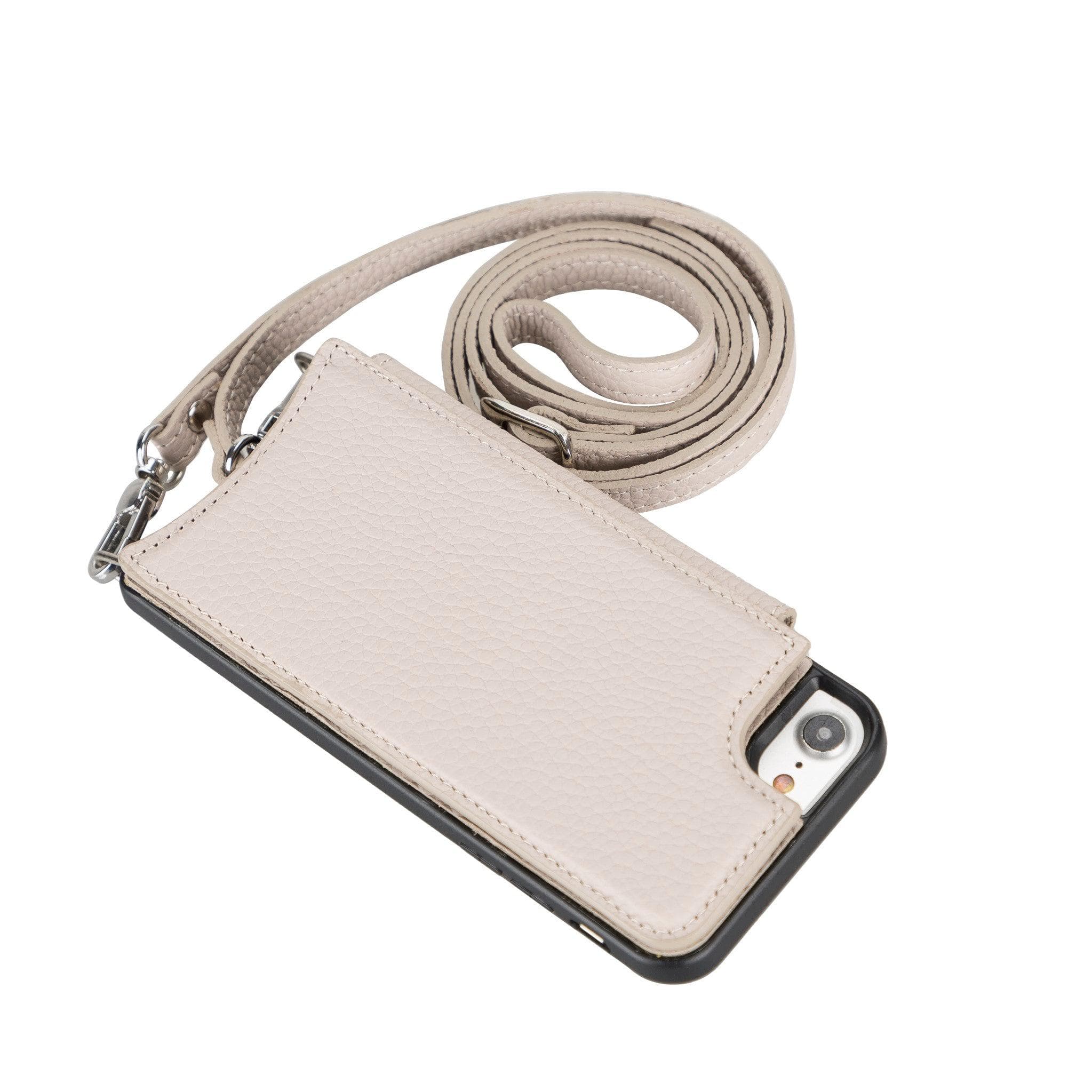 Saff iPhone SE / 8 / 7 Leather Case with Shoulder Strap