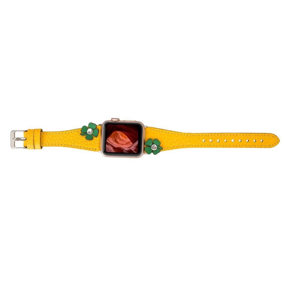 Flower Slim Leather Apple Watch Band