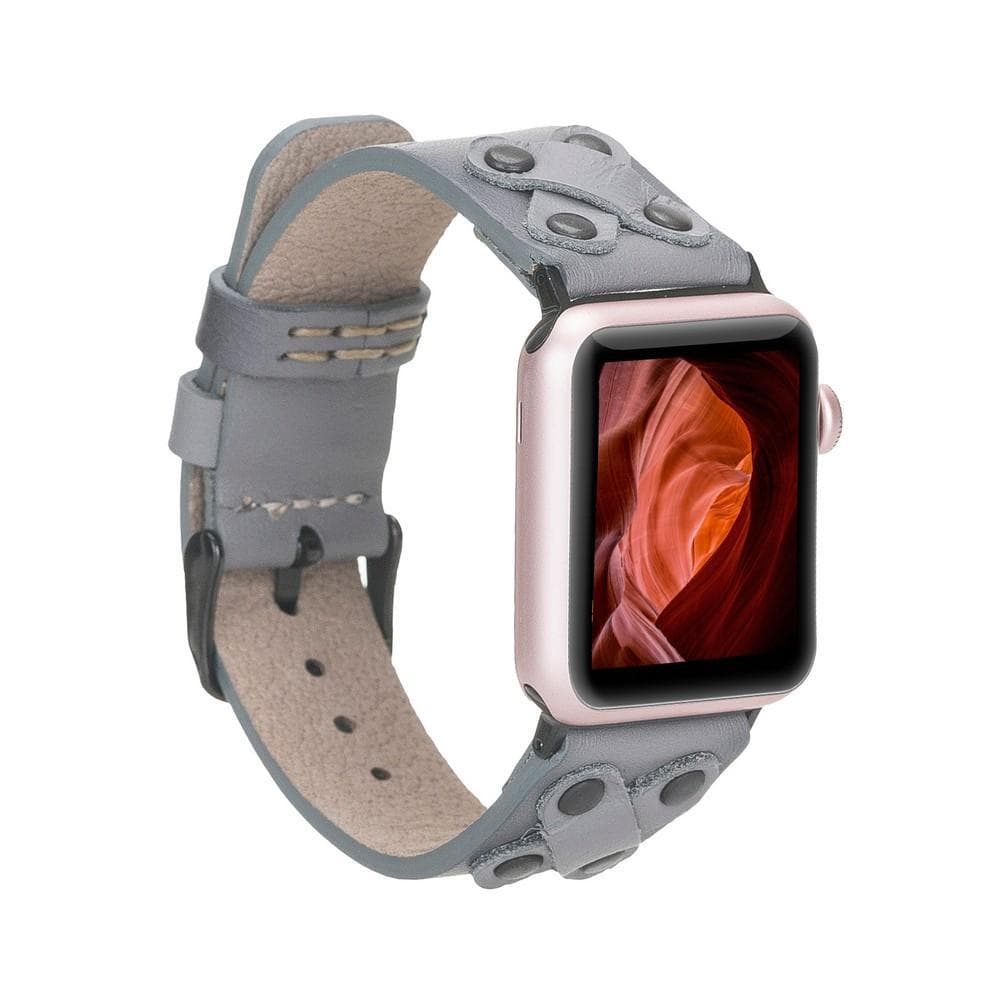 Cross Genuine Leather Apple Watch Band with Black Trok