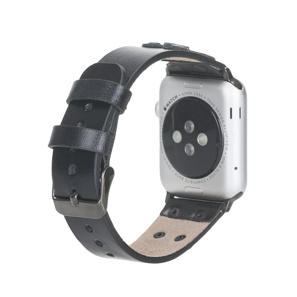 Cross Genuine Leather Apple Watch Band with Black Trok