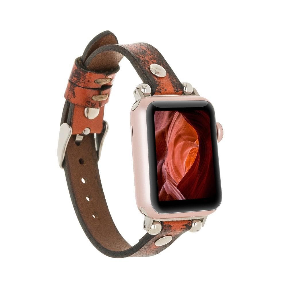 Ferro Genuine Leather Apple Watch Band with Gold Trok
