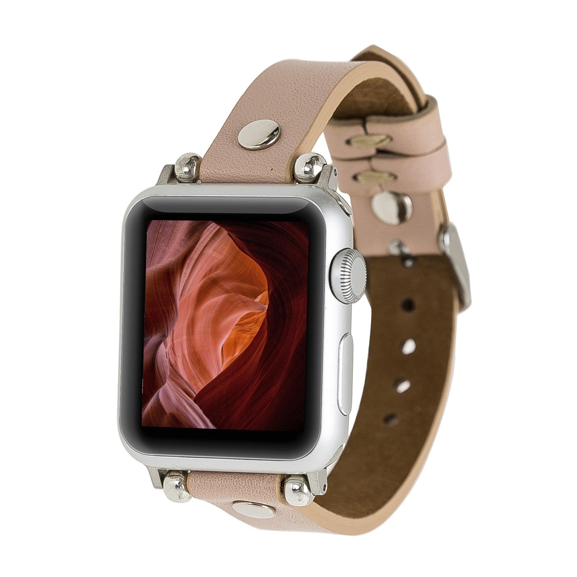 Ferro Genuine Apple Watch Leather Band with Silver Trok