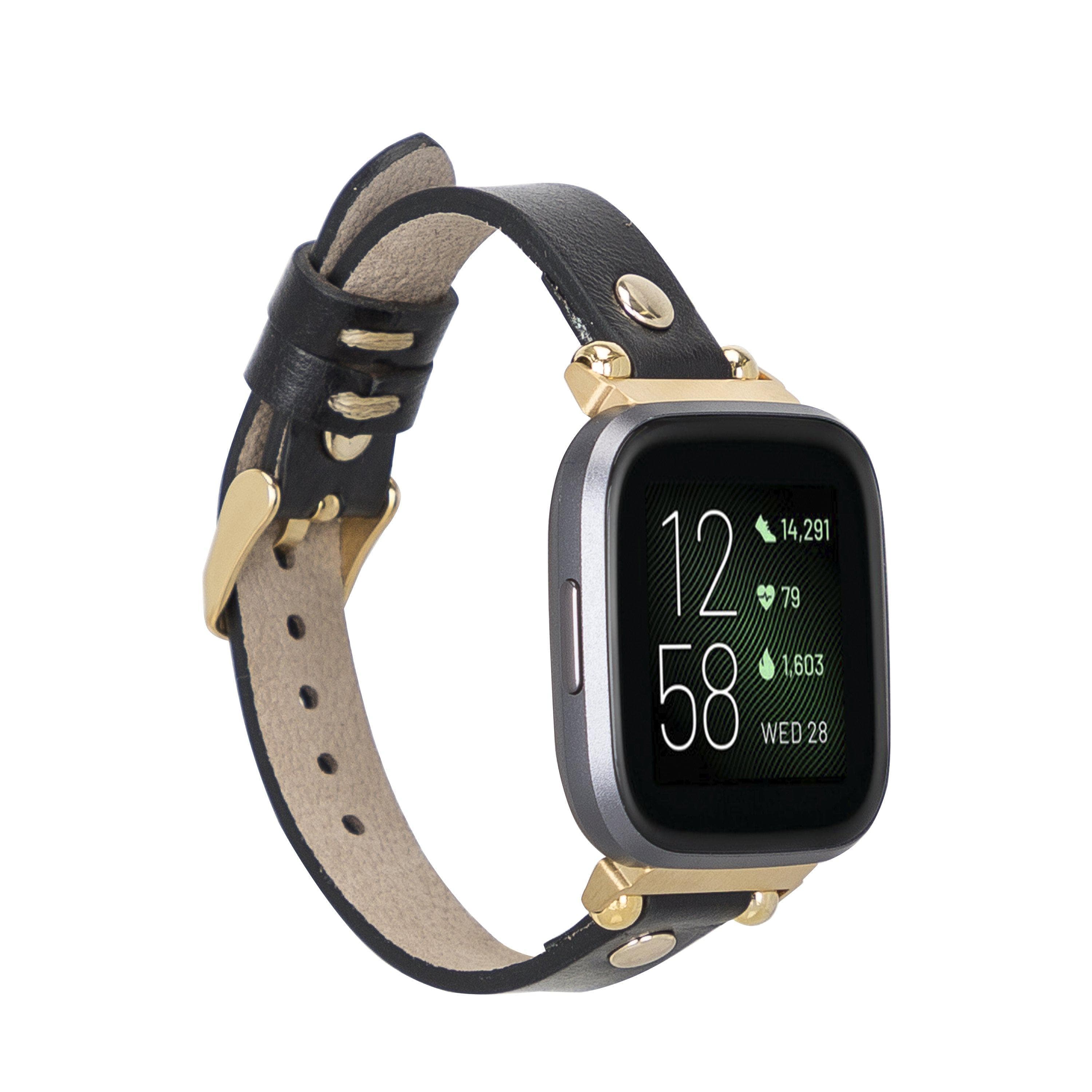 Ferro Genuine Leather Apple Watch Band with Gold Trok