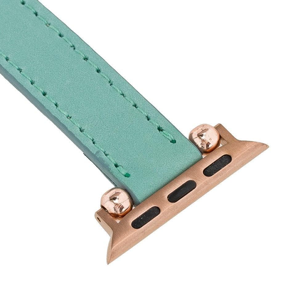Ferro Leather Fitbit Watch Band with Rose Gold Trok