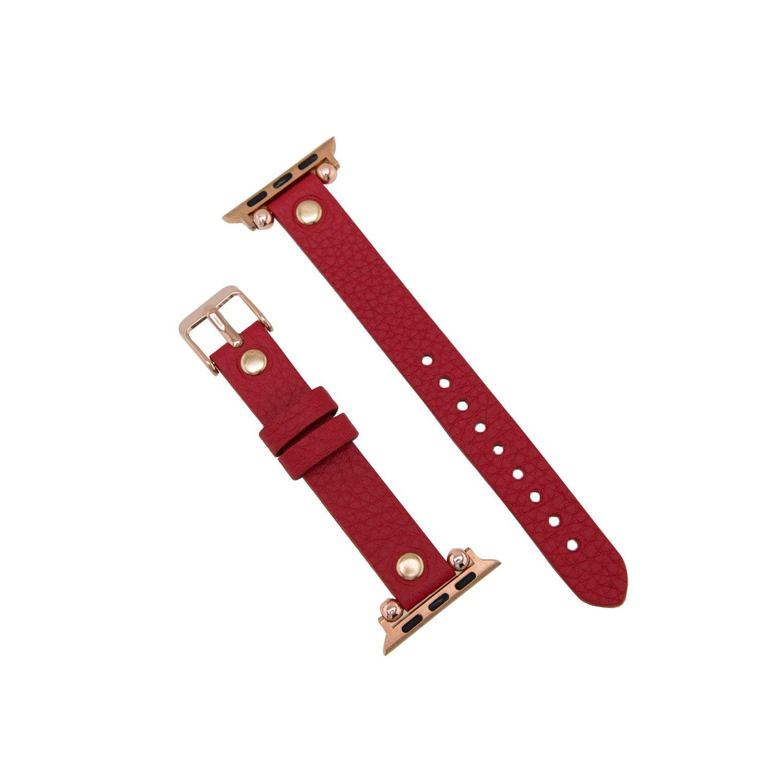 Ferro Leather Fitbit Watch Band with Rose Gold Trok