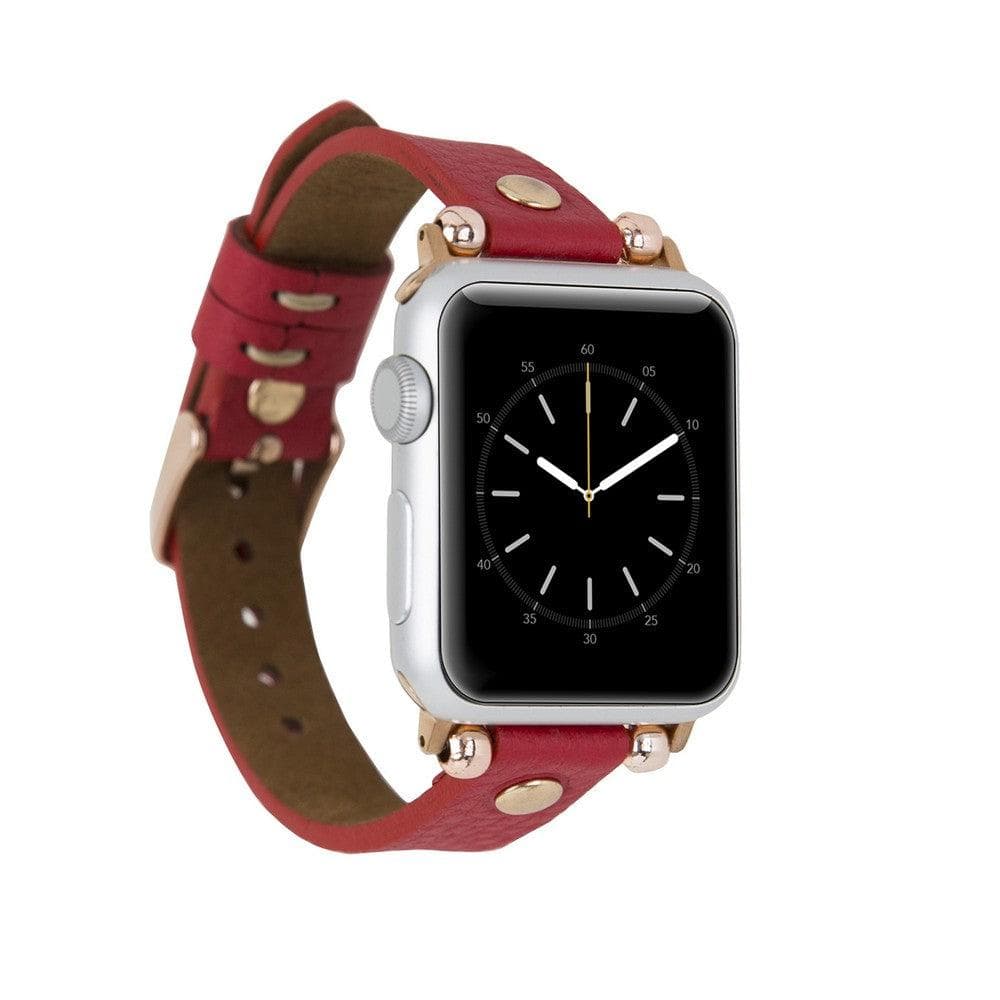 Ferro Leather Fitbit Watch Band with Rose Gold Trok