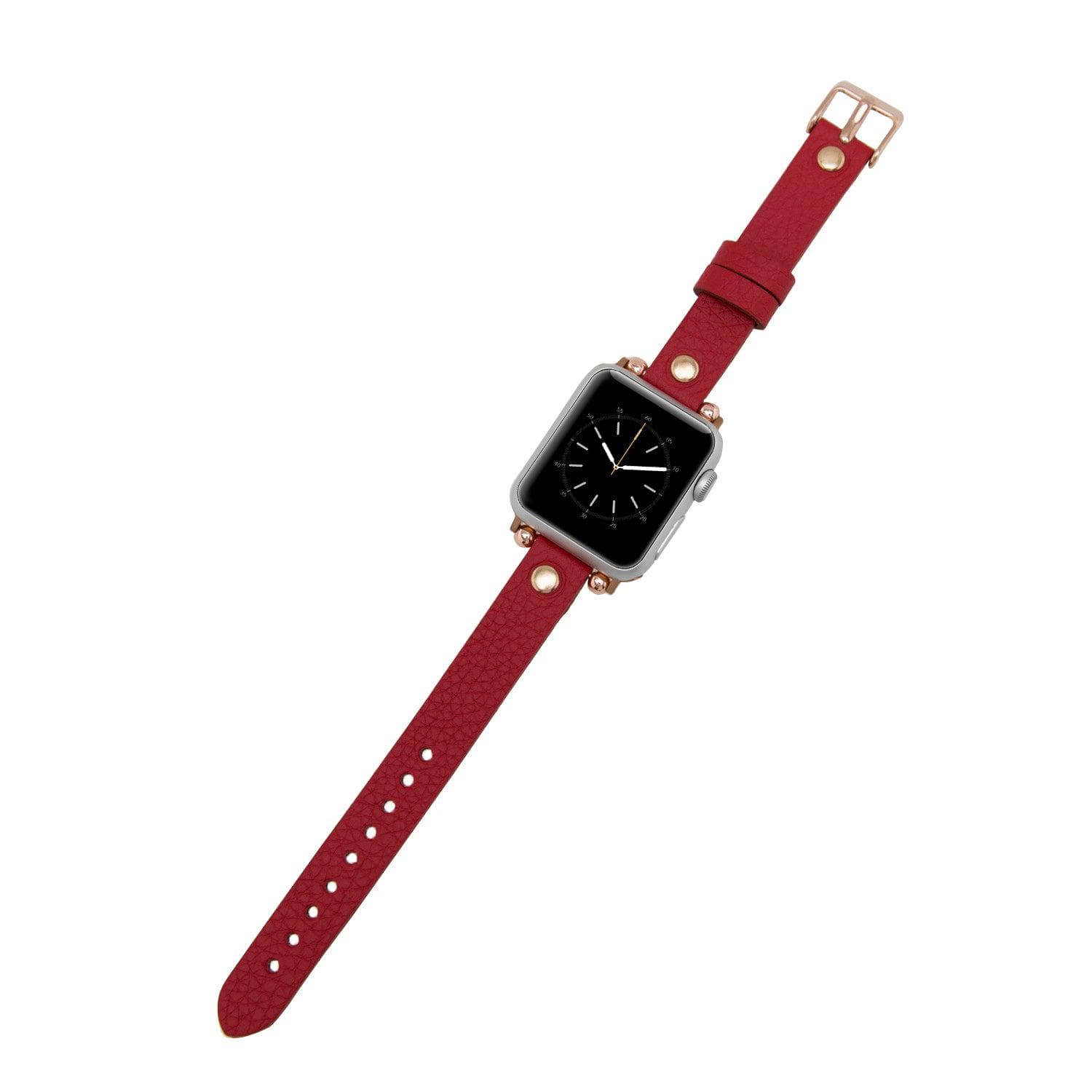 Ferro Leather Fitbit Watch Band with Rose Gold Trok