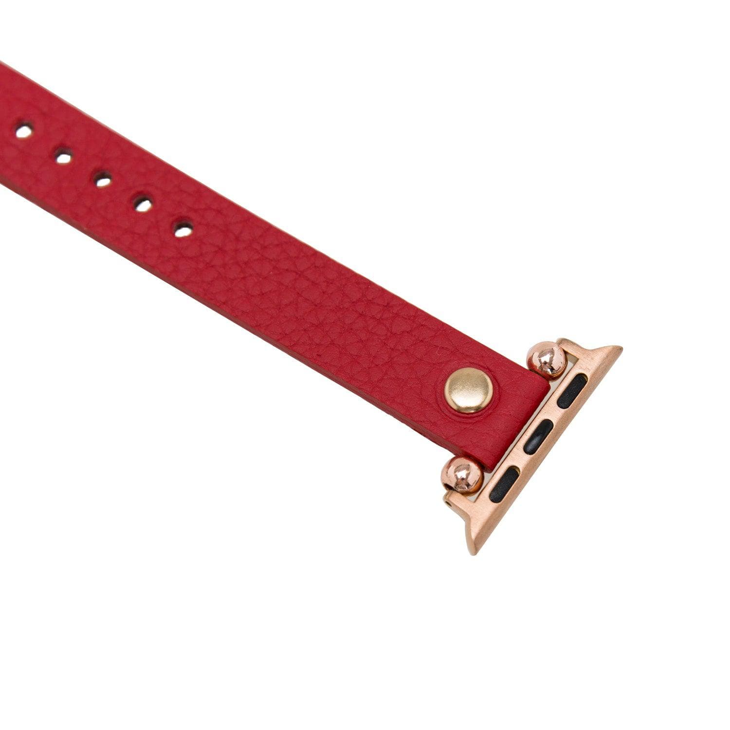 Ferro Leather Fitbit Watch Band with Rose Gold Trok
