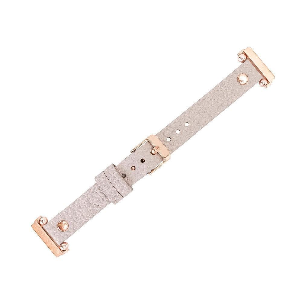 Ferro Leather Fitbit Watch Band with Rose Gold Trok