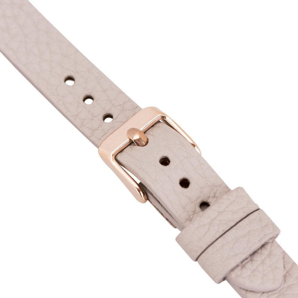 Ferro Leather Fitbit Watch Band with Rose Gold Trok