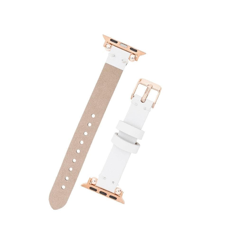 Ferro Leather Fitbit Watch Band with Rose Gold Trok
