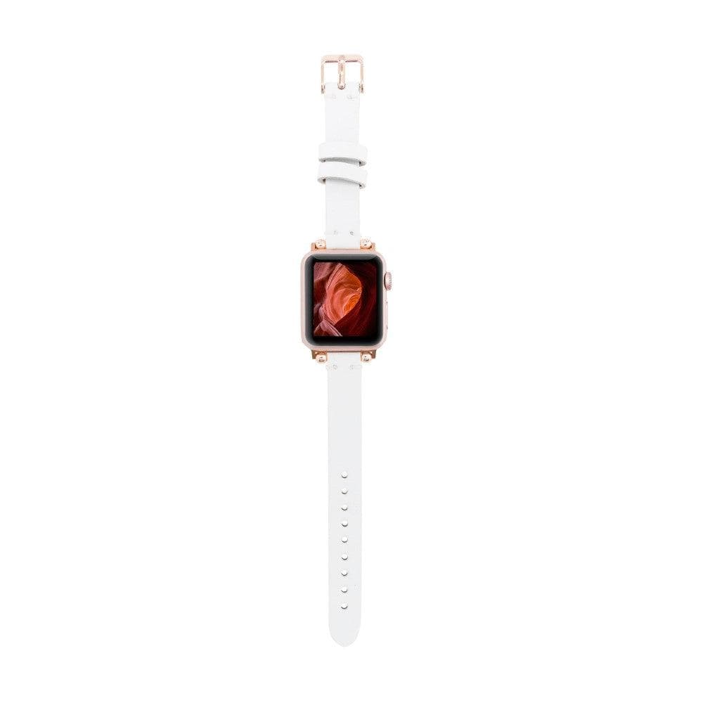 Ferro Leather Fitbit Watch Band with Rose Gold Trok