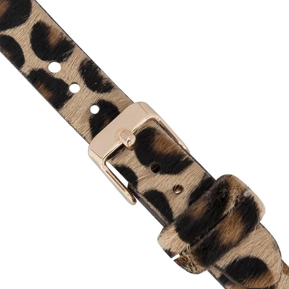 Ferro Leather Fitbit Watch Band with Rose Gold Trok