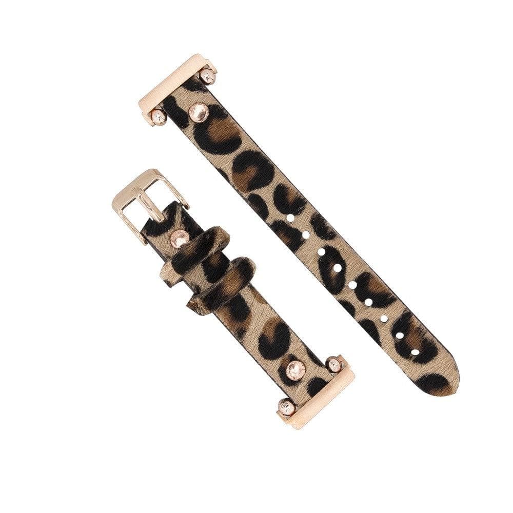 Ferro Leather Fitbit Watch Band with Rose Gold Trok