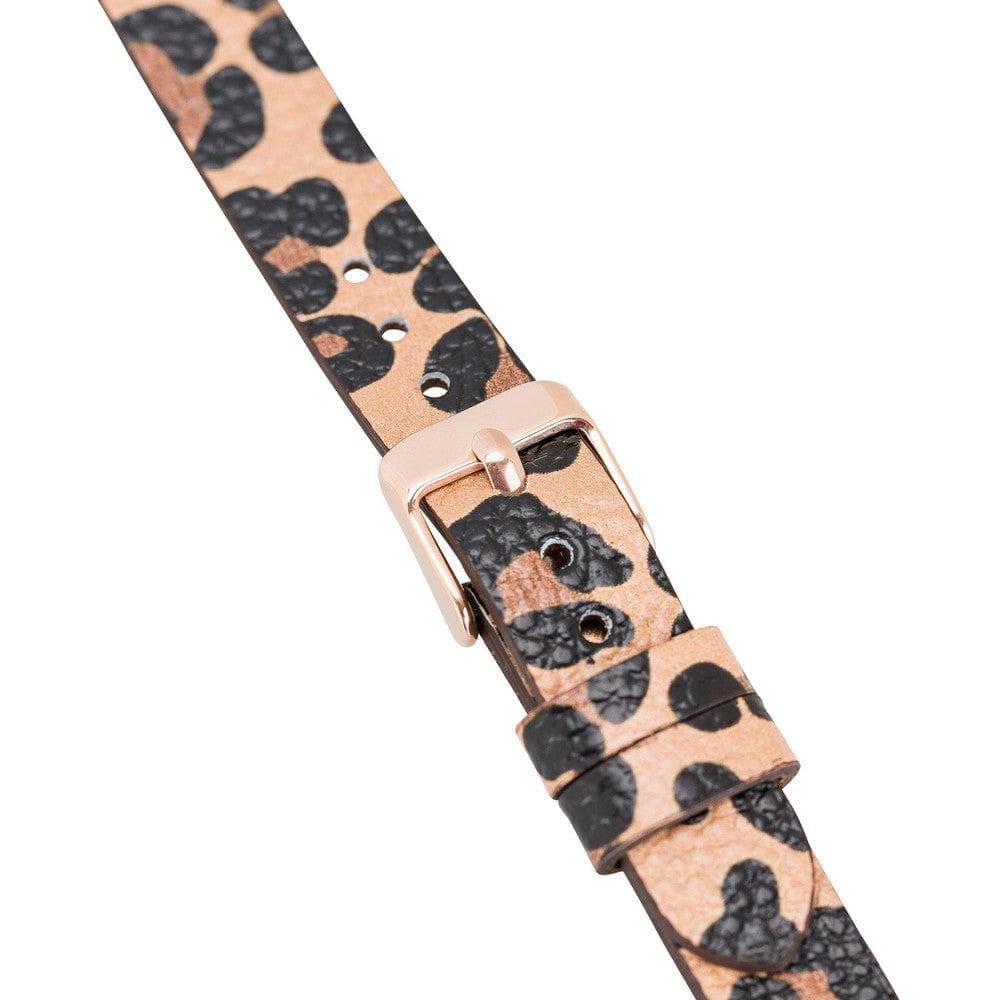 Ferro Leather Fitbit Watch Band with Rose Gold Trok
