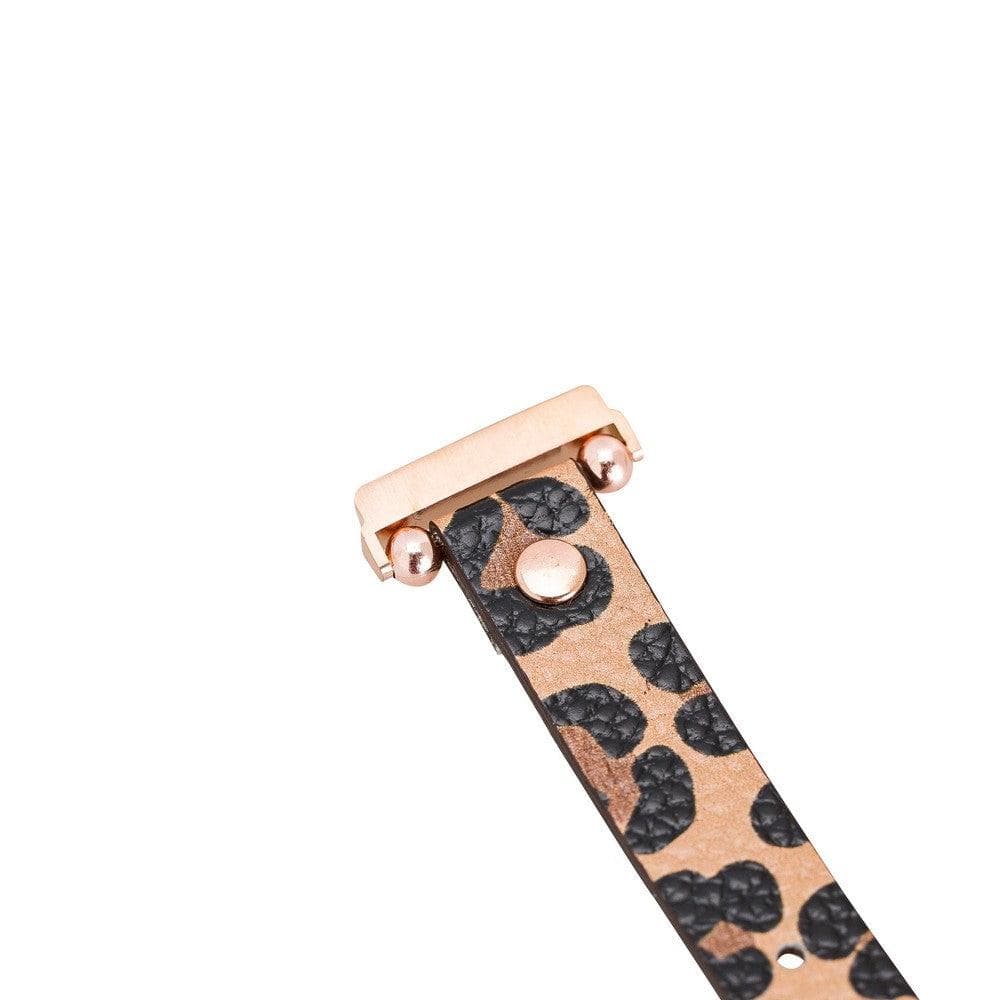 Ferro Leather Fitbit Watch Band with Rose Gold Trok