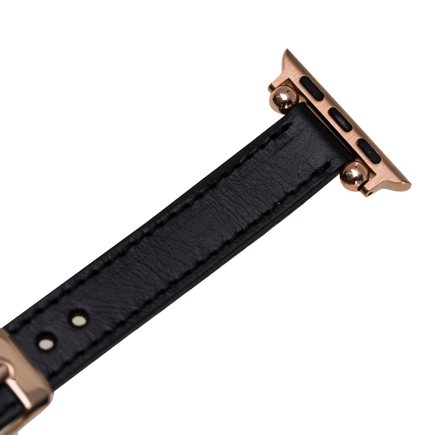 Ferro Leather Fitbit Watch Band with Rose Gold Trok