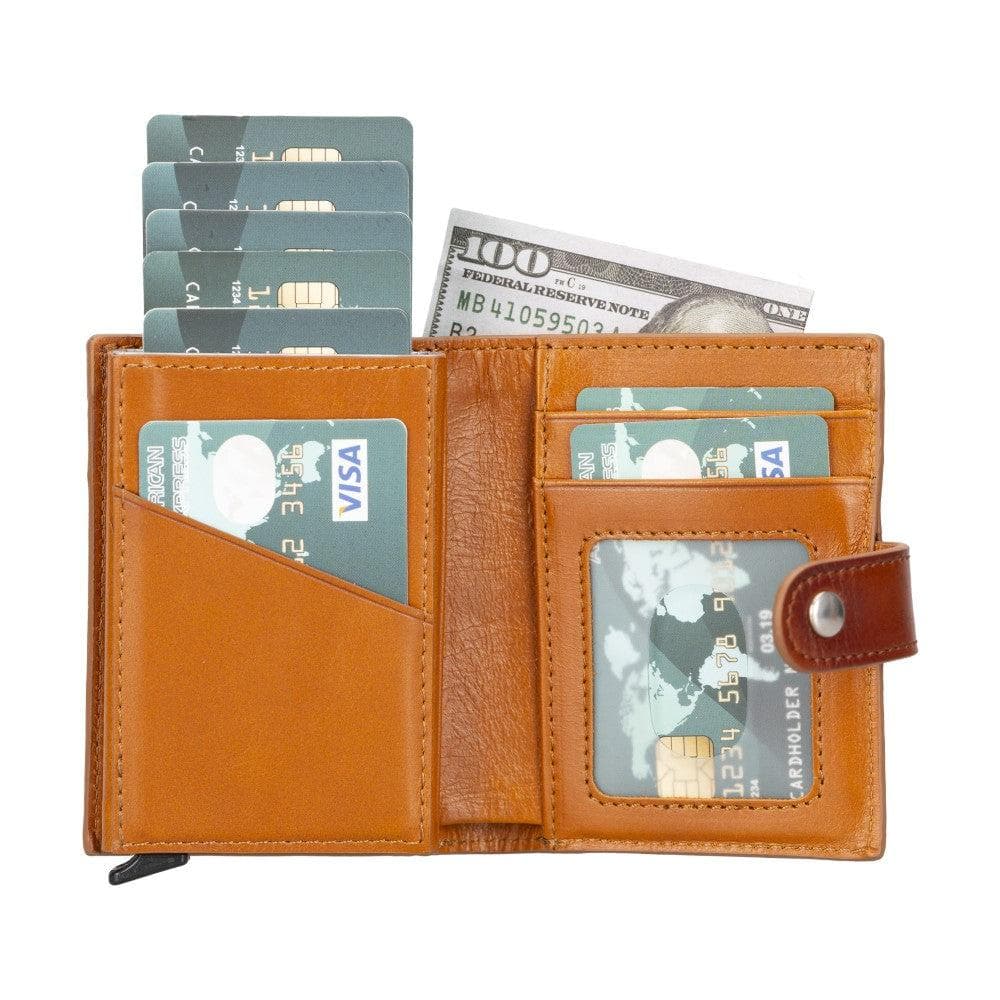Palertag Zip Mechanical Leather Card Holder with AirTag Slot - saracleather
