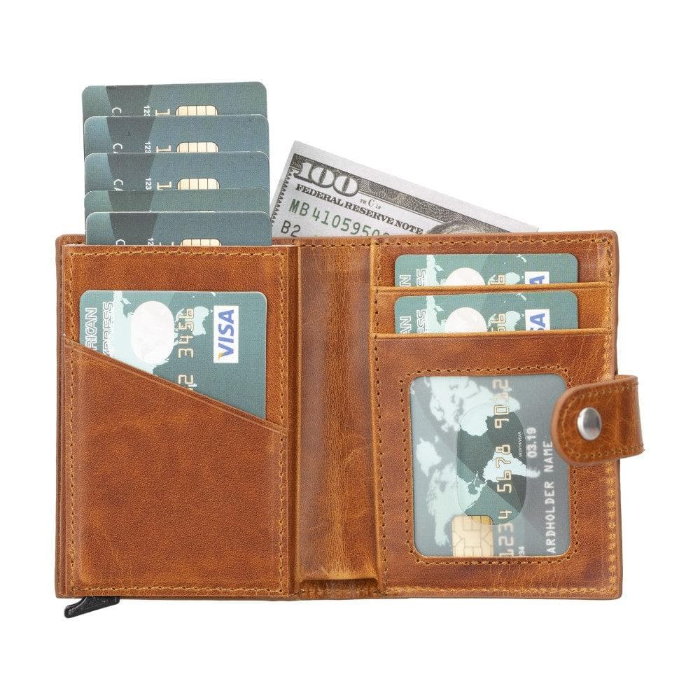 Palertag Zip Mechanical Leather Card Holder with AirTag Slot - saracleather