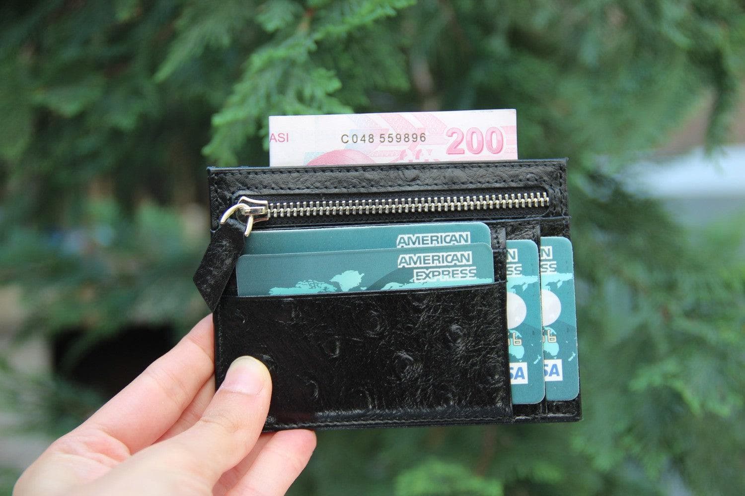 Zip Card Leather Holder