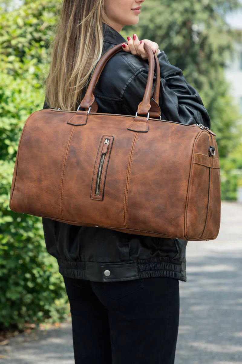 Dolly Genuine Leather Weekend Duffle Bag
