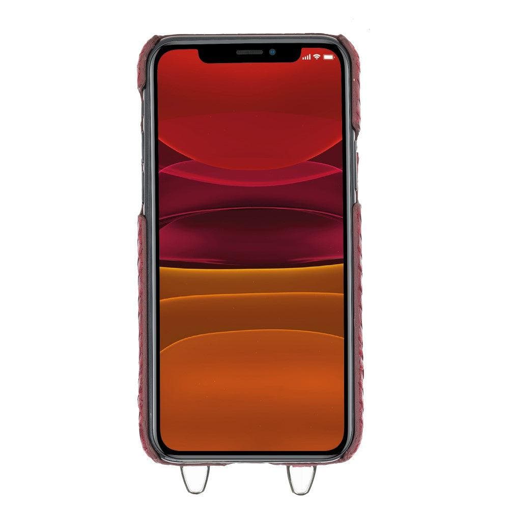 Saff iPhone 11 Pro Genuine Leather Case with Shoulder Strap