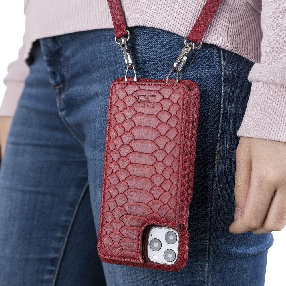 Saff iPhone 11 Pro Genuine Leather Case with Shoulder Strap