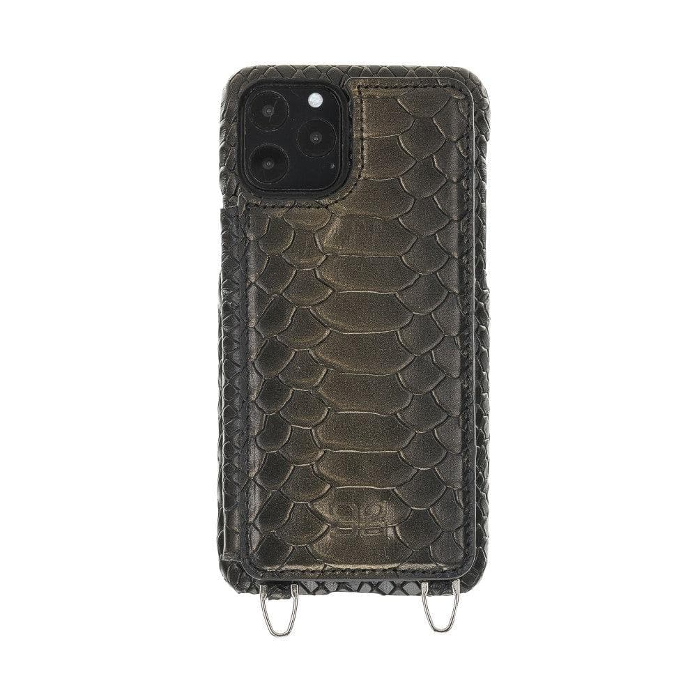 Saff iPhone 11 Pro Genuine Leather Case with Shoulder Strap