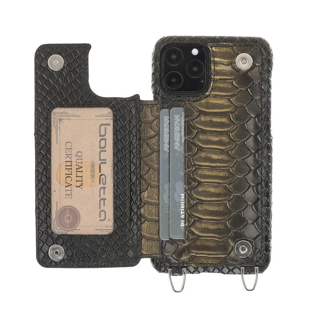 Saff iPhone 11 Pro Genuine Leather Case with Shoulder Strap