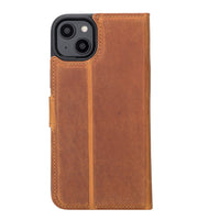 Magic Magnetic Detachable Leather Wallet Case with RFID for iPhone 15 Plus (6.7") - TAN